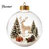 Winter Holiday Home Decor Light Up Christmas Scene Ball Ornament with Warm LED Glowing Story for Reusable Hanging Ornaments Tree and Festive