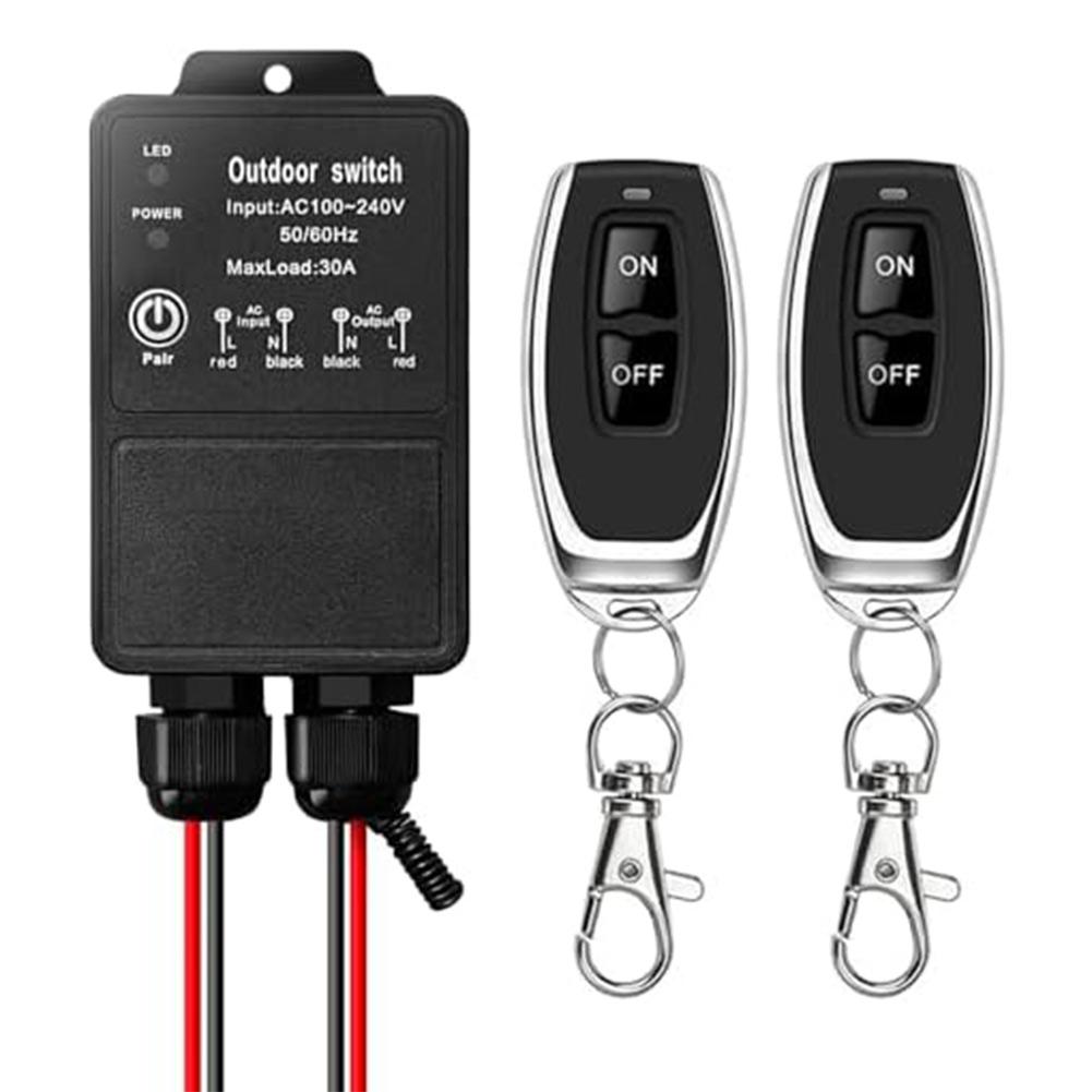 Remote Control Wireless Switch 30A AC110240V Waterproof for Outdoor and Indoor Lighting and Electrical Devices