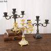 Retro Zinc Alloy Candle Holder Multi Head Candle Rack Wedding Decoration Candlestick Holder Candlelight Dinner Candles Stand