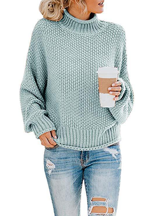 2026 Women's High Neck Loose Pullover Sweater - Autumn/Winter Plus Size European & American Style