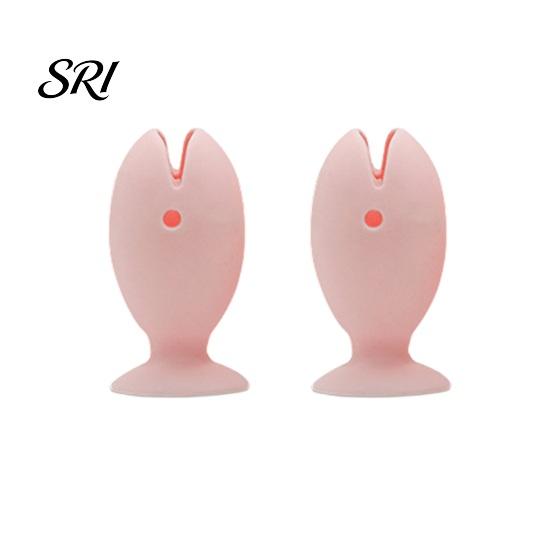 Toothbrush Holder for Glass Surface 2PCS Fish Shape with Strong Suction Cup Hygienic Soft Silicone Quick Drain Bathroom Organizer