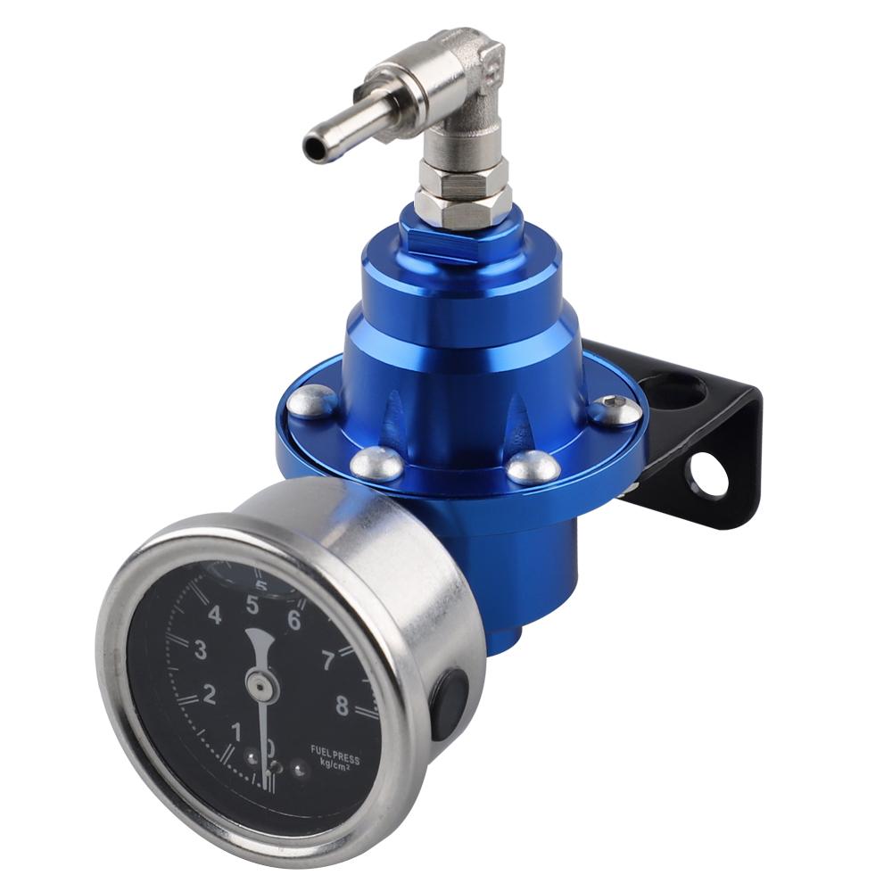 Adjustable Fuel Pressure Regulator Car Vehicle Refitting Fuel Supercharger Aluminum Universal with Gauge Kit