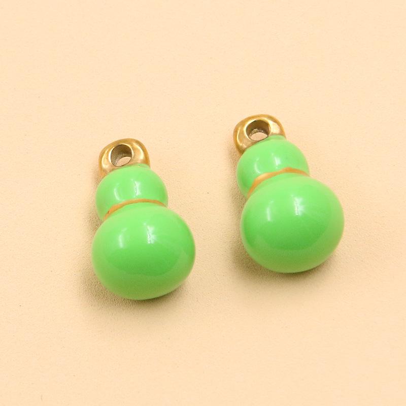 9x16mm Stainless Steel Enamel Seven-Star Gourd Pendant for Necklaces & Bracelets