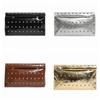 Large Capacity Rivet Envelope Clutch Bag Elegant Solid Metallic Sheen Handbag  Daily