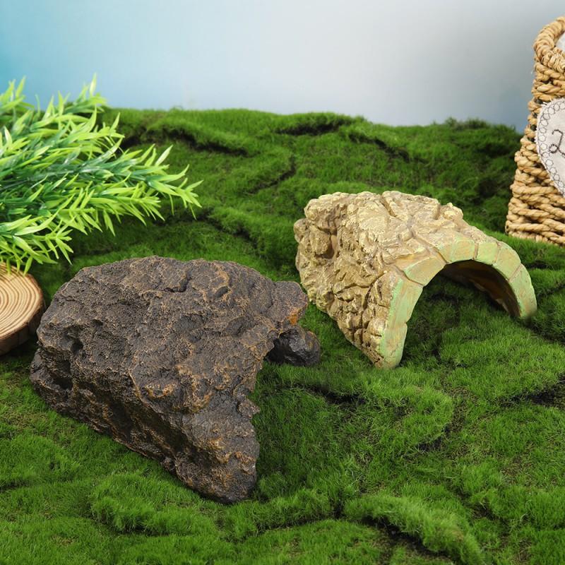 Resin Rock Cave Hideout Reptiles Aquatic Tanks Turtle Lizard Shelter Decorative Ornament