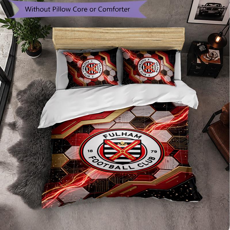 Set Biancheria da Letto Fulham Football 3 Pezzi Morbido Set Copripiumino con Federe Set Decorazione Camera da Letto per la Casa