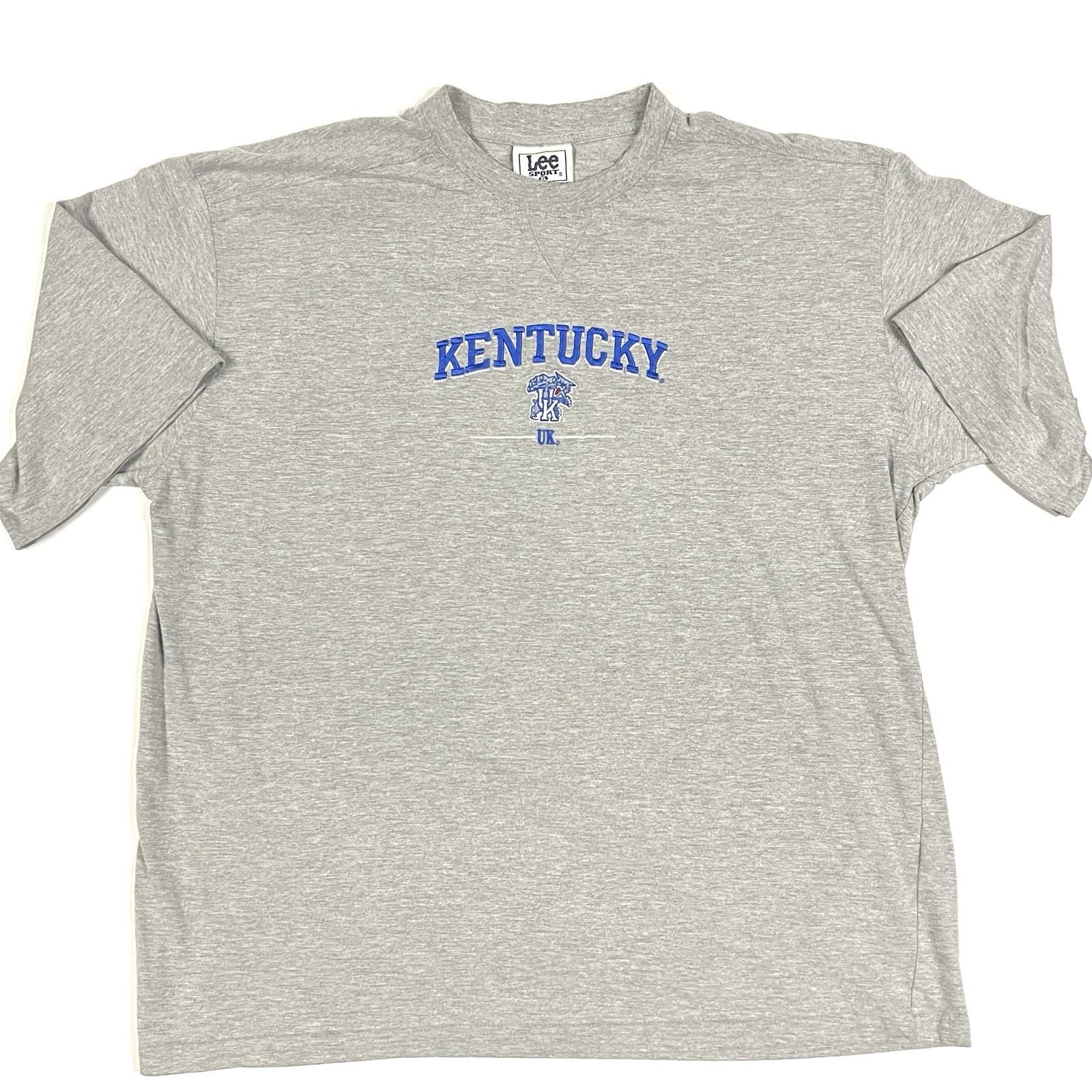 Vintage Kentucky Wildcats T Shirt Lee Sport Sz XL Embroidered Logo Gray S