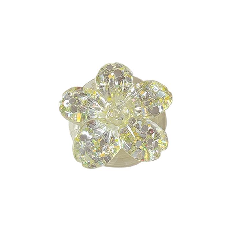 Magnetic Sequin Flower Phone Holder and Retractable Finger Ring Gift for Girls.