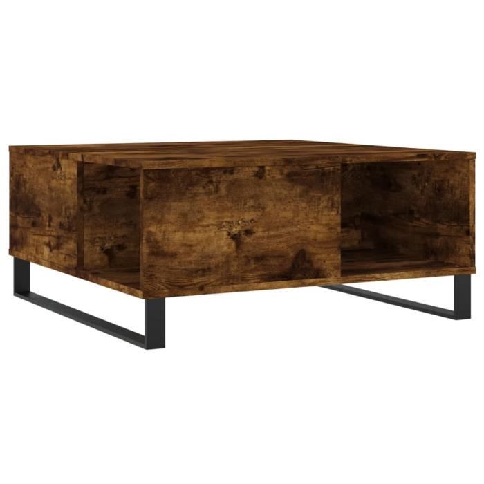 VidaXL Table basse chêne fumé 80x80x36,5 cm bois d'ingénierie 830793