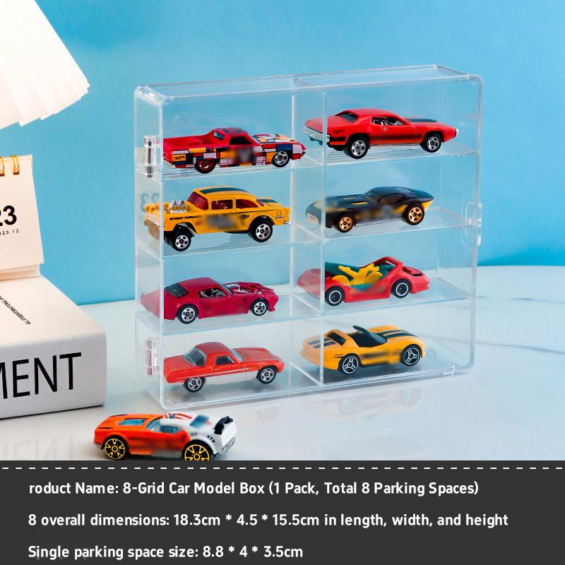 Acrylic Hot Wheels Car Display Case Transparent Stackable Compartment Storage Box Dustproof Desktop Decor For Car Collectors