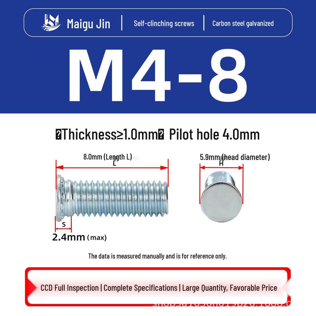 Flat Head Carbon Steel Galvanized Rivet Nuts FH-M2 to M10 - Free Shipping