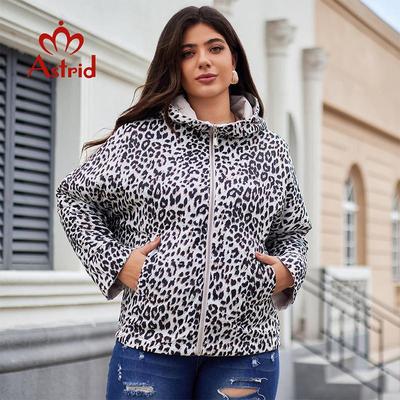 Women's Autumn Winter Parka Plus Size Woman Clothing Fashion Leopard Padding Hood Female Reversible Jacket Quilted Coats AM-10128