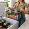 Freezer Storage Basket with Handles for Kitchen Freezer Organization, Wire for Food