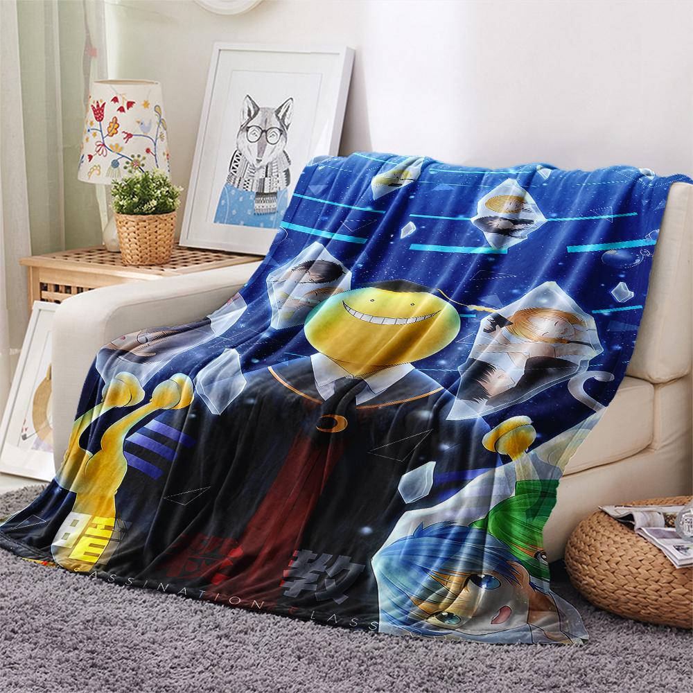 1 STuks Assassination Classroom Print Flanellen Deken, Hoge Kwaliteit Alle Seizoenen, Woondecoratie, Warmte en Comfort, Perfect voor Kerstcadeaus