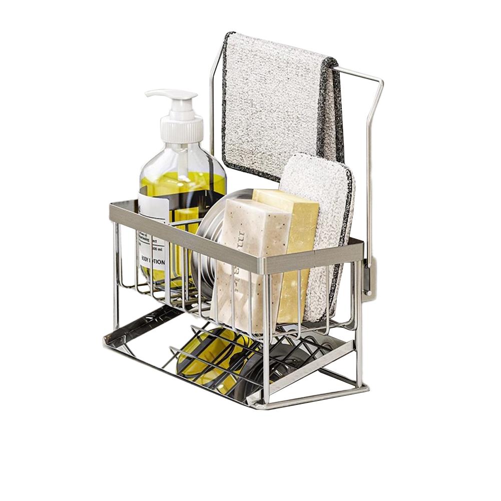 Kitchen Counter Organizer Compact Sink Organizer Compact Design Dedicated Compartments Elegant Aesthetics Space Optimization