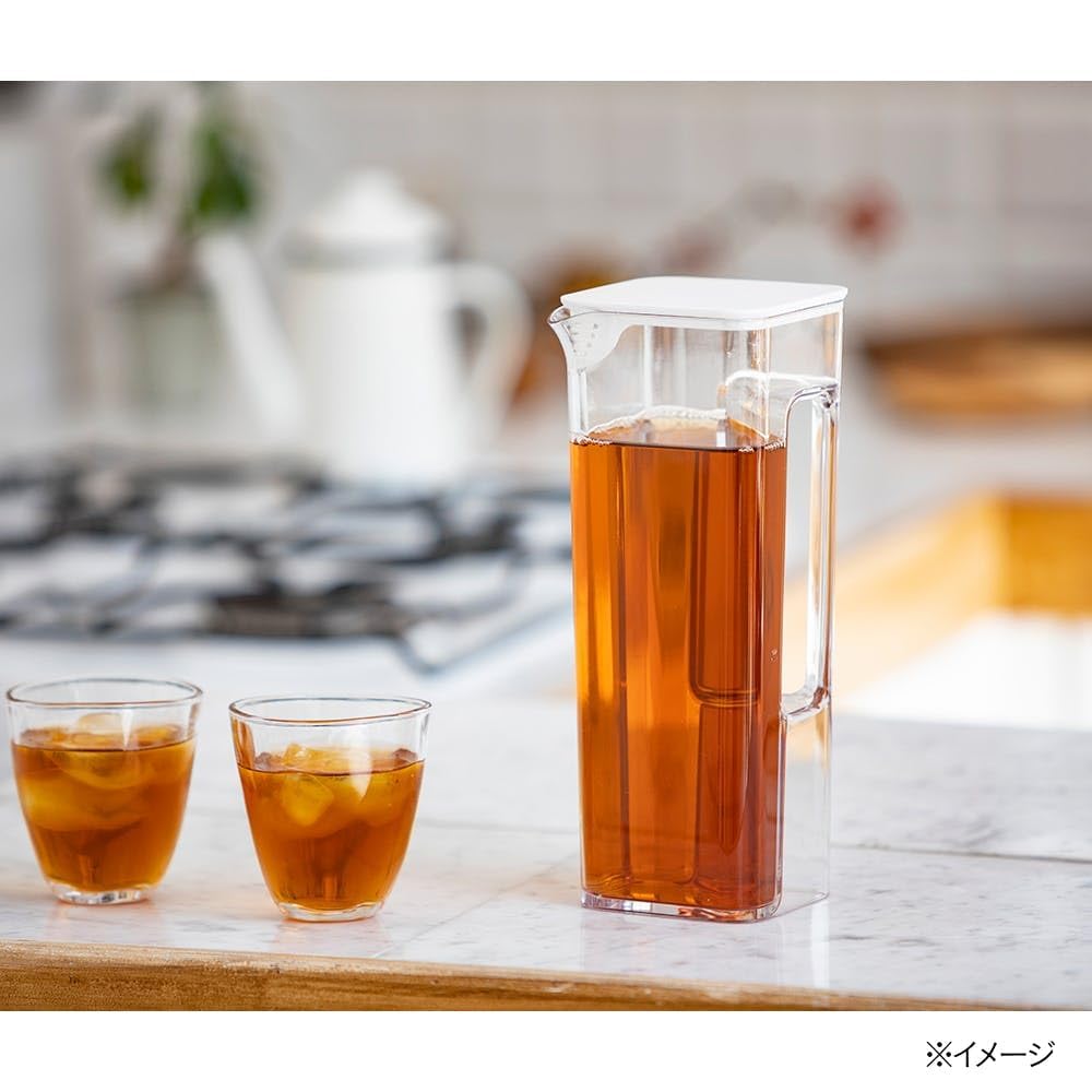 CAINZ Cold Water Cold Water Bottle with Handle that Get in the Wide Mouth Fits in Door Good Design Tea Barley Tea Barley Tea Jug Bottle, 1.2L, Doesn't