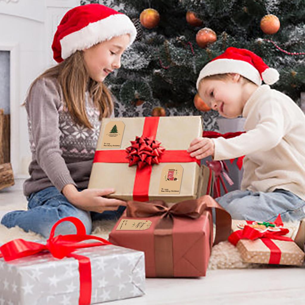 300PCS Christmas Gift Tags - Gift Tags for Christmas Presents | Christmas Gifts for Women Men Mom - Christmas Wrapping Paper - Christmas Decorations