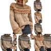 Cozy Women's Knitted Pullover Overwear Featuring Fashionable Stripe Pattern For Winter