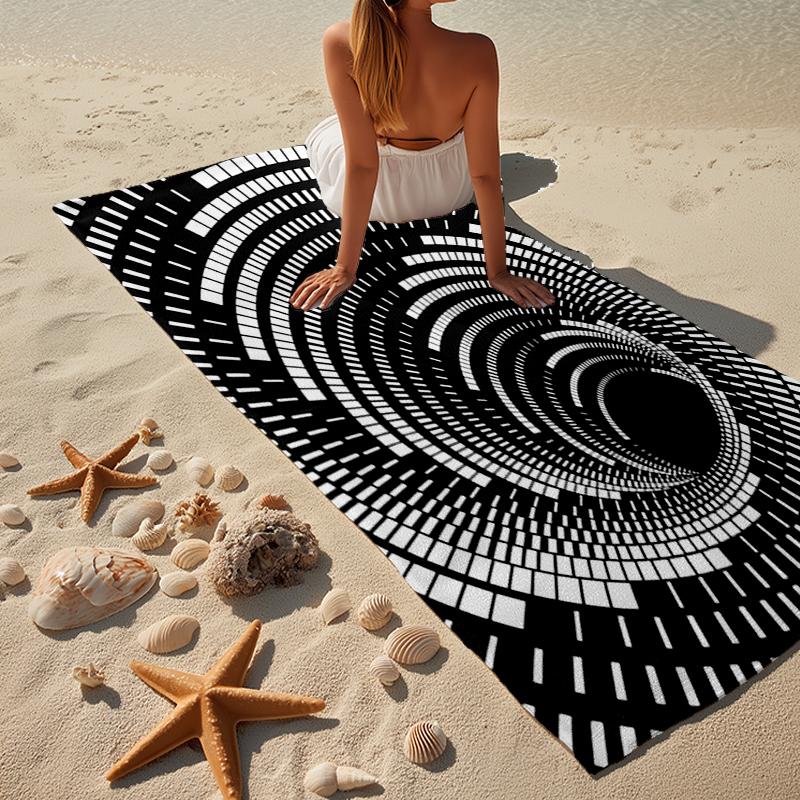 Abstract Geometric Composition Beach Towel, Super Soft Microfiber, Gift for Her/Him, Birthday, for Pool, Beach, Travel, Home Decor Fan gifts