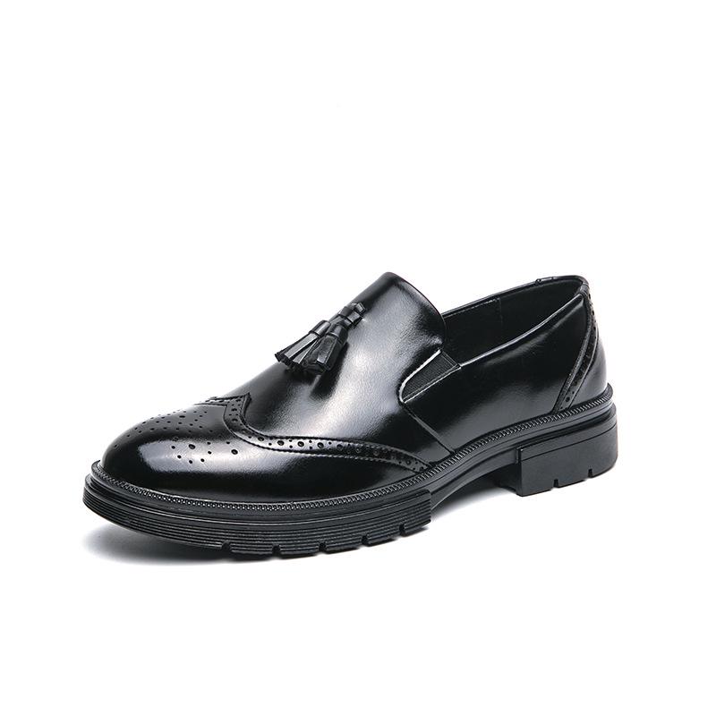 Men s Large Size Formal Tassel Leather Brogues - British Style, Business Casual 45