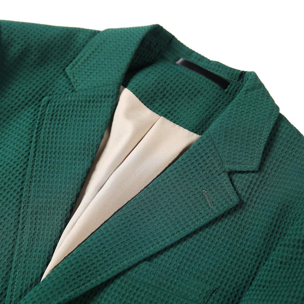New Arrival Men's Suit Waffle Jacket Blazers Woolen Overcoat In Houndstooth Pattern for Autumn and Winter,Waffle Plaid Suit