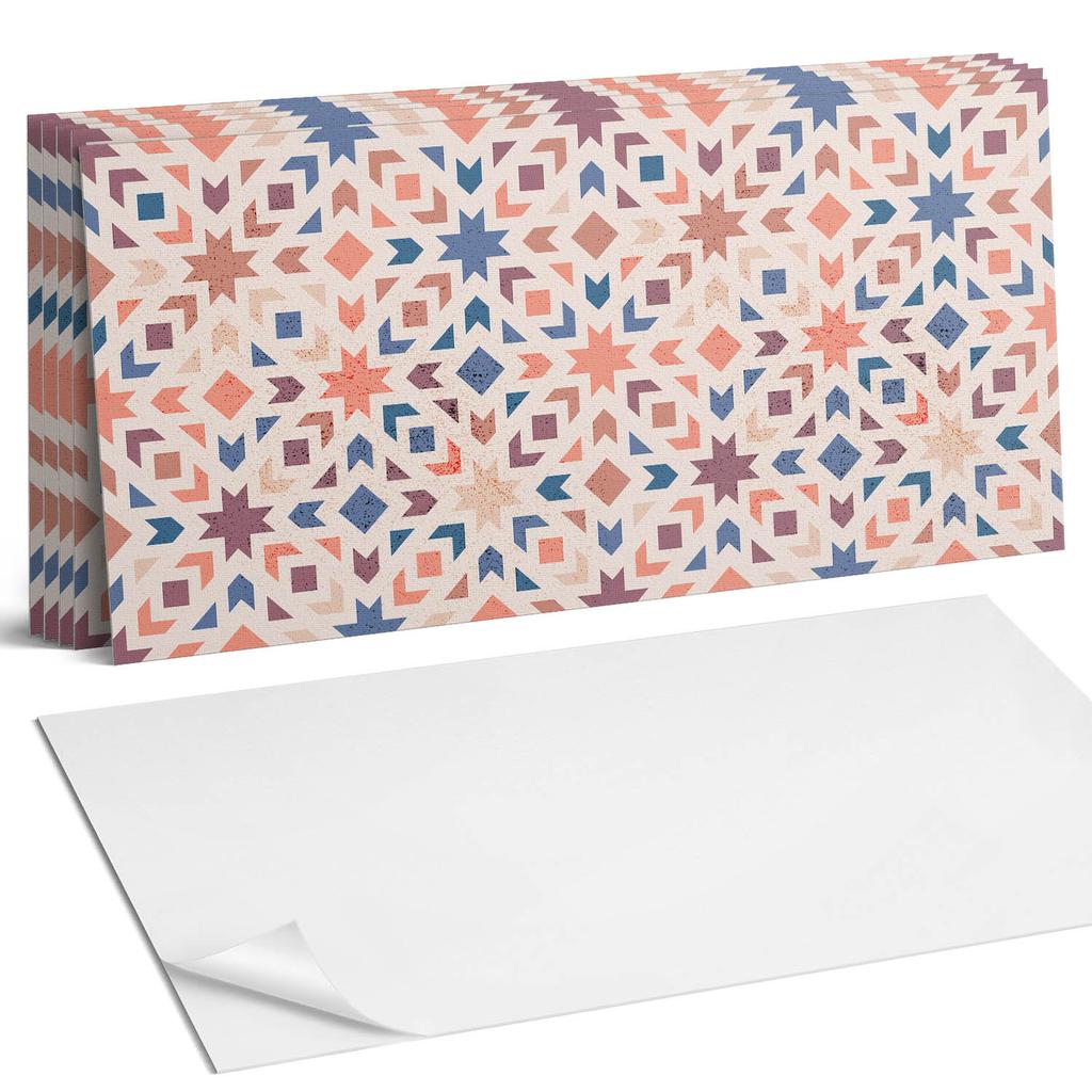 Zestaw Kafelków Pcv Z Wzorem Samoprzylepne Do Sypialni Geometryczne Wzory W Harmonii 6X60X30 Cm
