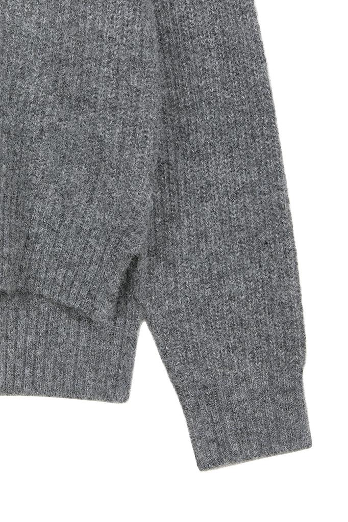 CURRENT Sailor Collar Hairy Knit Top [Charcoal]