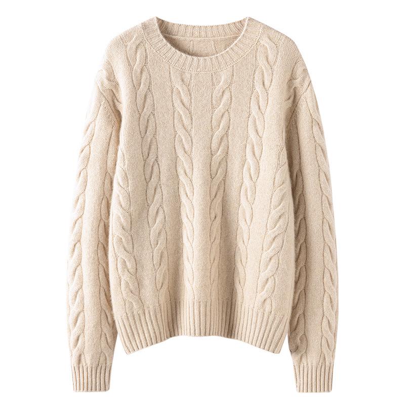 Women's Heavyweight Cashmere Loose Knit Sweater – Autumn/Winter New Style European Design
