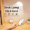LED Tragbare Klemme Tischlampe USB Wiederaufladbar Klemme Schreibtischlampe Bett Lese Nachtlicht Touch 3 Dimmmodi Augenschutzlicht