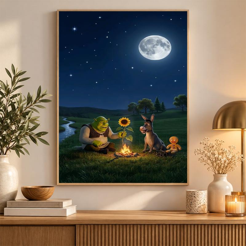Shrek Diamond Painting Kit 5D Full Drill DIY Diamond Mosaic Wall Art Home Decor