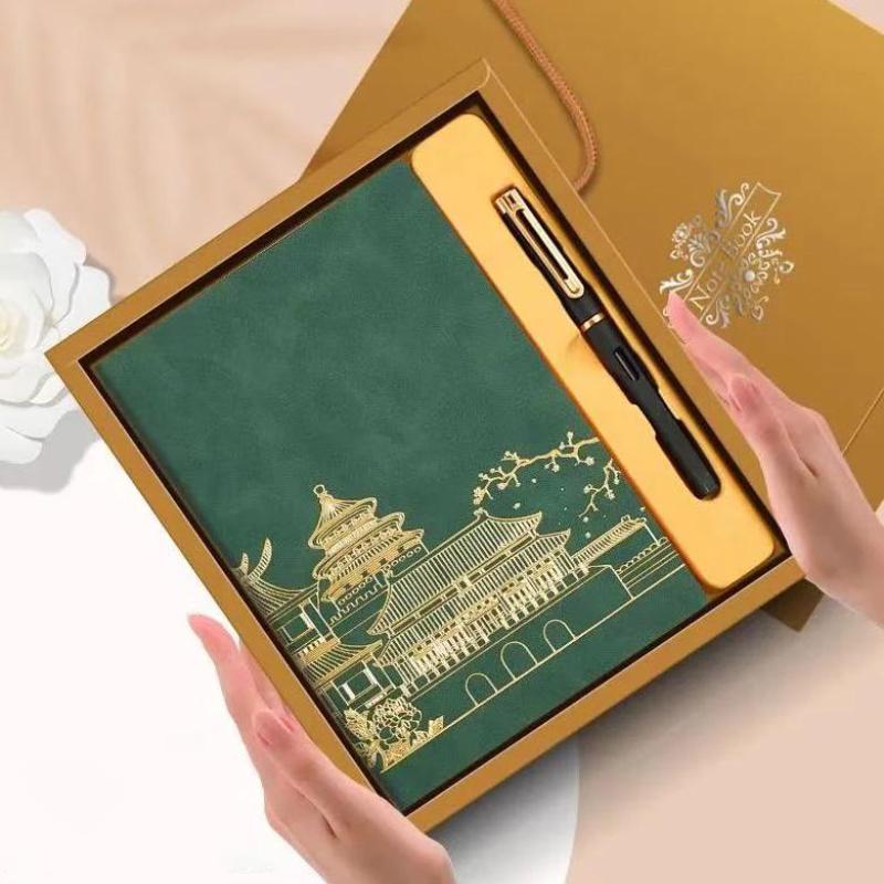 High-Value National Tide A5 Notebook Gift Box Set 2026 To Send Students Souvenirs National Style Soft Leather Notebook