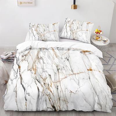 3D Bed Three-Piece Set Three-Piece Set Size Marble Quilt Cover Printing