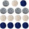 15 Pieces Wicker Rattan Balls Decorative Orbs Vase Fillers for Craft, Party, Wedding Table Decoration, Baby Shower, Aromatherapy Accessories, 2 Inch