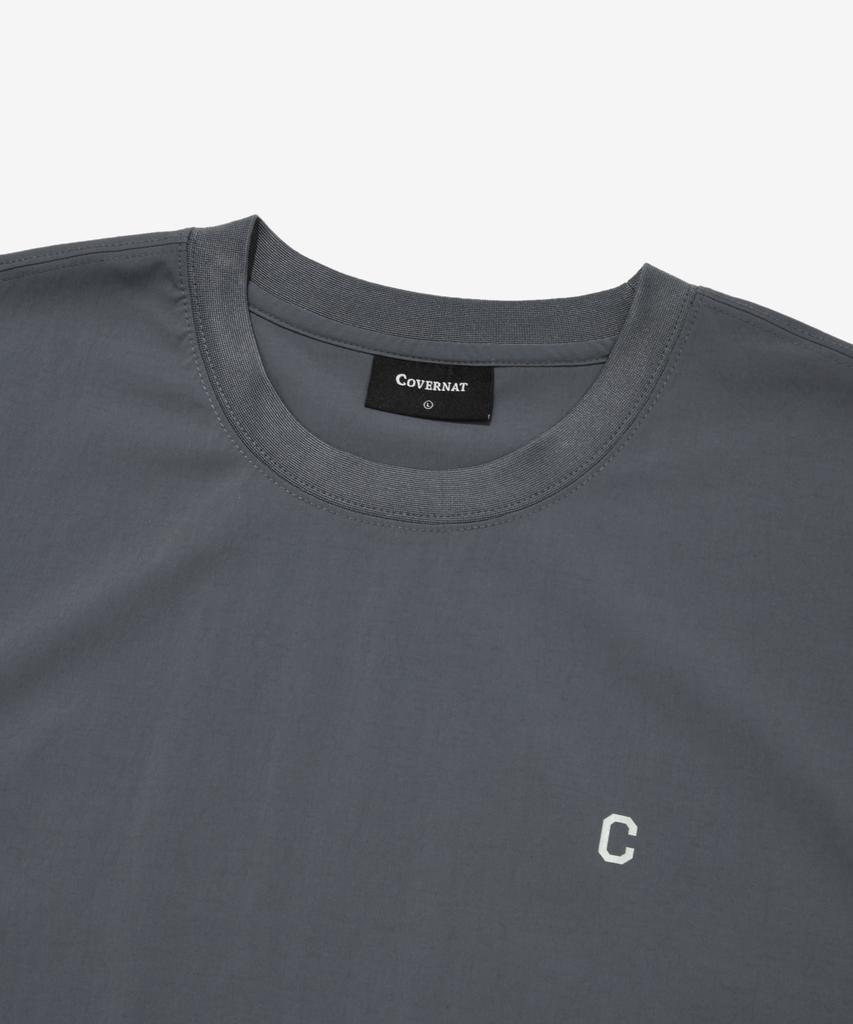 COVERNAT Small C Logo Nylon T-Shirt Charcoal