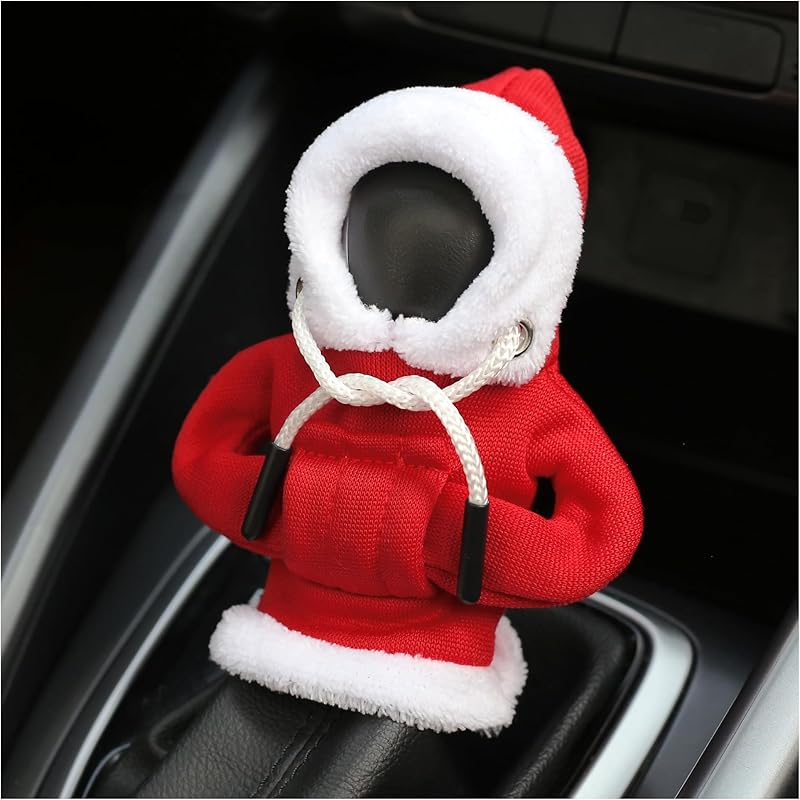 OFBAND Hoodie Car Gear Shift Cover,Christmas Car Decor Gear Shift Knob Cover for Manual/Automatic Shift Knob,Universal Interior Car Accessories
