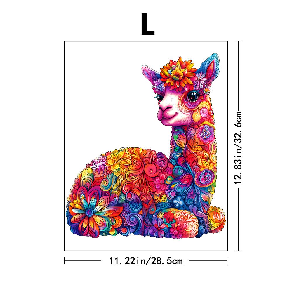 Adorable Alpaca Handcrafted Wooden Puzzle | Family Interactive Brain-Teasing Game & Creative Decorative Collectible | Eco-Friend