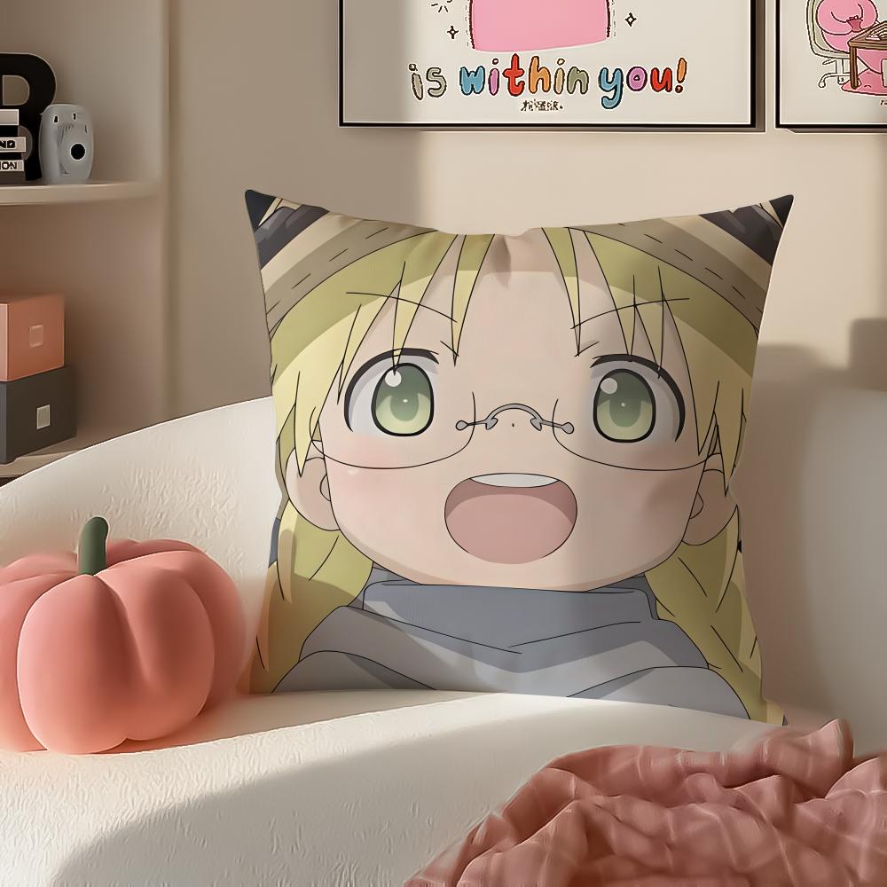 Anime Haunting NNanachi Riko from Made In AAbyss Cushion Cover Pillowcase Short Plush Invisible Zipper Room Sofa Cushion Cover