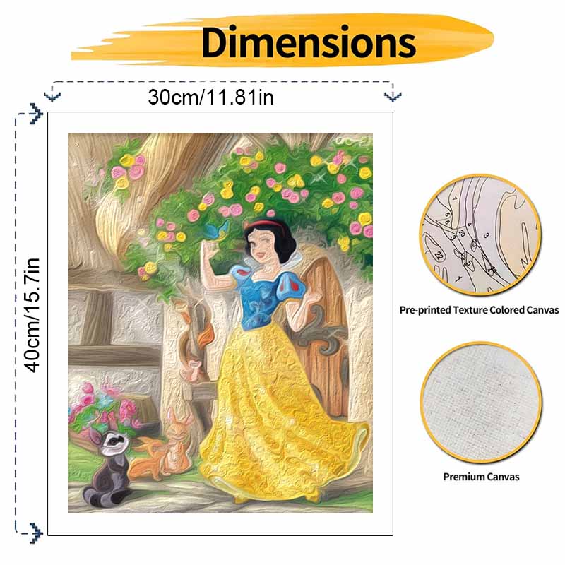 Disney Snow White Oil Painting Kit Digital Painting Art Handmade Diy Home Room Decorations