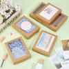 30pcs Foldable Kraft Paper Candy Boxes with Visible Window for Postcard Gift Packaging Rectangle BurlyWood 15.2x11.5x2.5cm