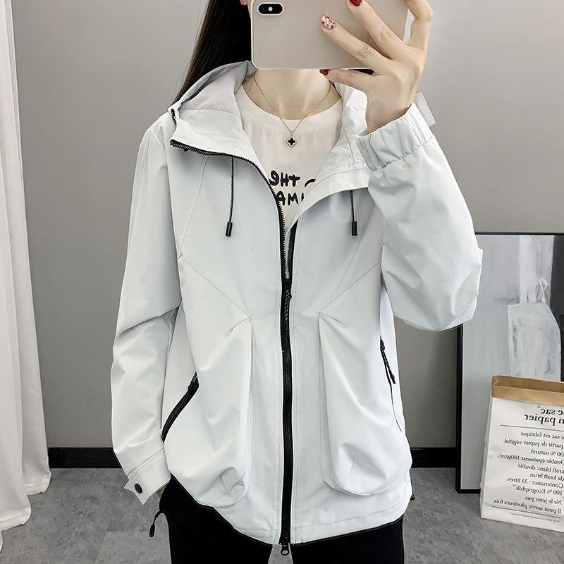 Damen Frühling Herbst Windjacke Schlanke Passform Winddicht Sportjacke Paar Liebhaber Mantel