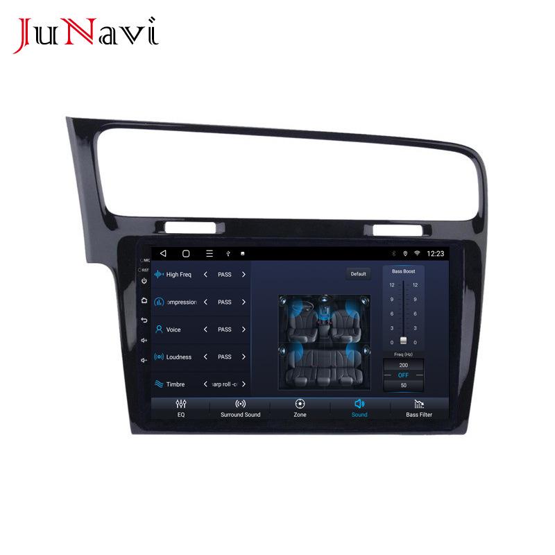 Compatible Android Large Screen Navigation with Bluetooth and Wireless CarPlay for Volkswagen Golf 7 (2014-2018).