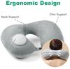 Inflatable Travel Neck Pillow for Airplane Train Car Washable Pillowcase U Shaped Office Napping Pillow,Home Head Neck and Lumbar Support