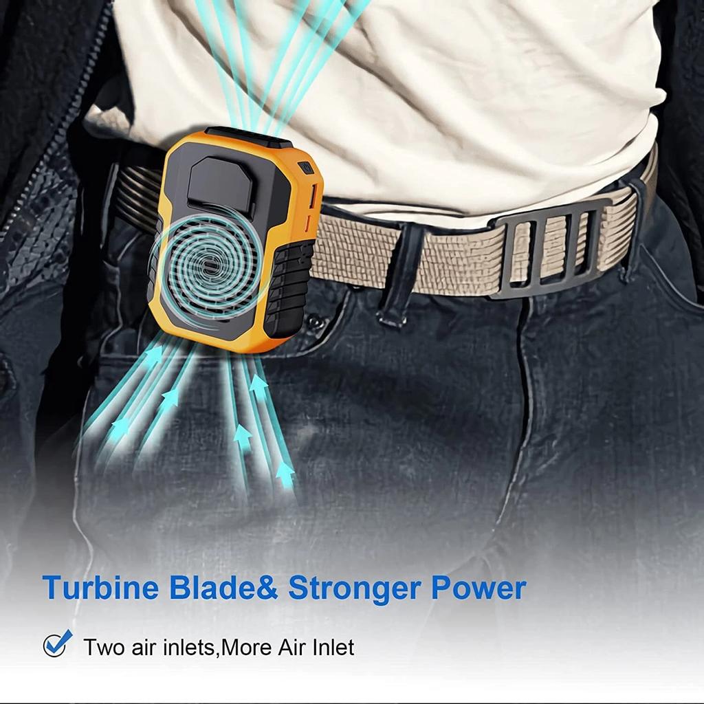 Mini Charging Fan Portable USB Neck Waist Hanging Fans Outdoor Heat Relief Tools Rechargeable Silent Long Use Life Powerbank