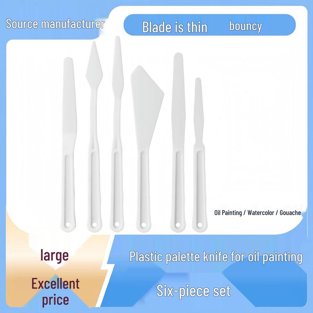 Plastic Palette Knife Set (Single/5pcs/6pcs) for Watercolor, Acrylic, Oil Painting