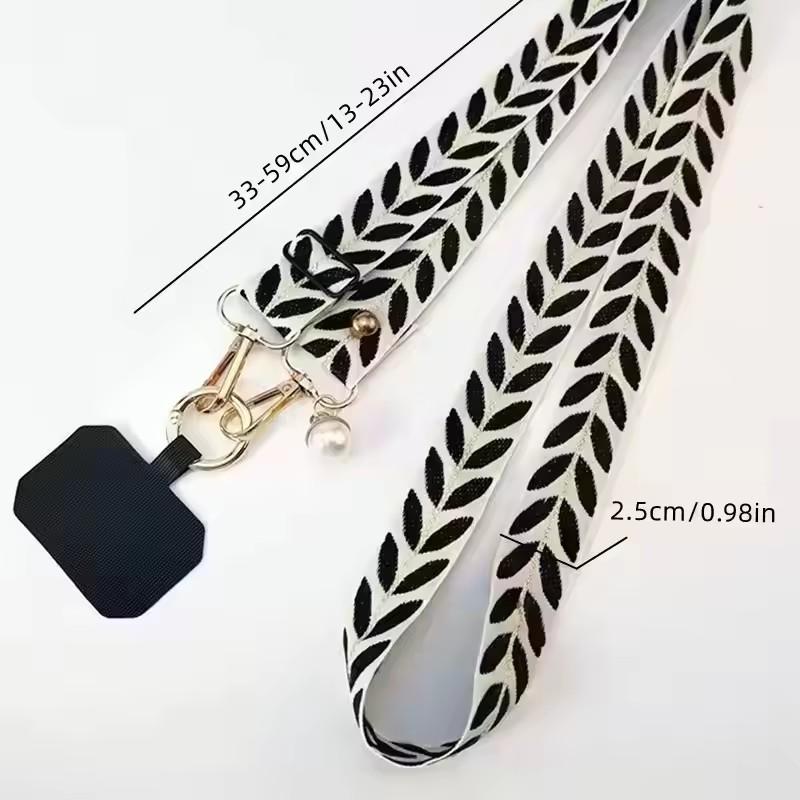 Adjustable Long Mobile Phone Lanyard Crossbody Card Neck Cord Clip Hang Lanyard Pearl Hanging Ornaments Charm Anti-Lost Lanyard