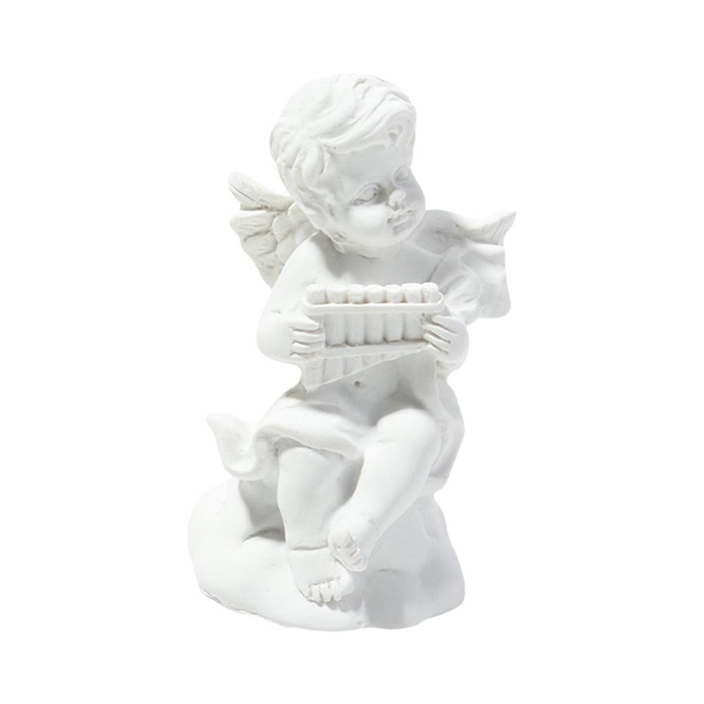 Little Angel Statue Cherub Sculpture Art Craft Ornament Miniature Figurine for Entrance Living Room Centerpiece Office Shelf