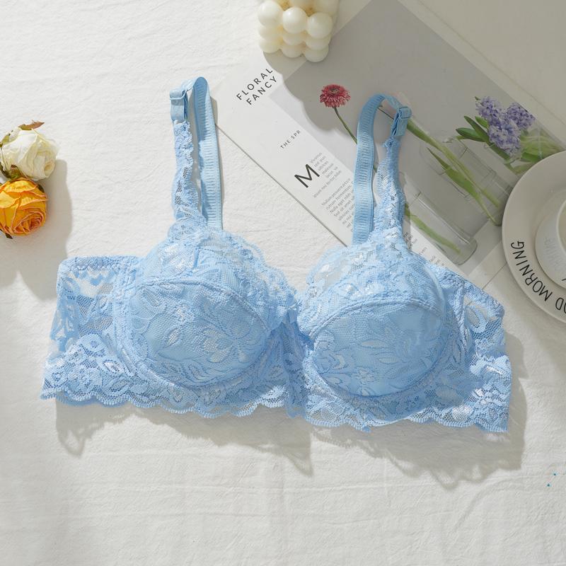 Lace Perspective Brassiere Women Sexy Lingerie Underwire Floral Bralette Plus Size Bras
