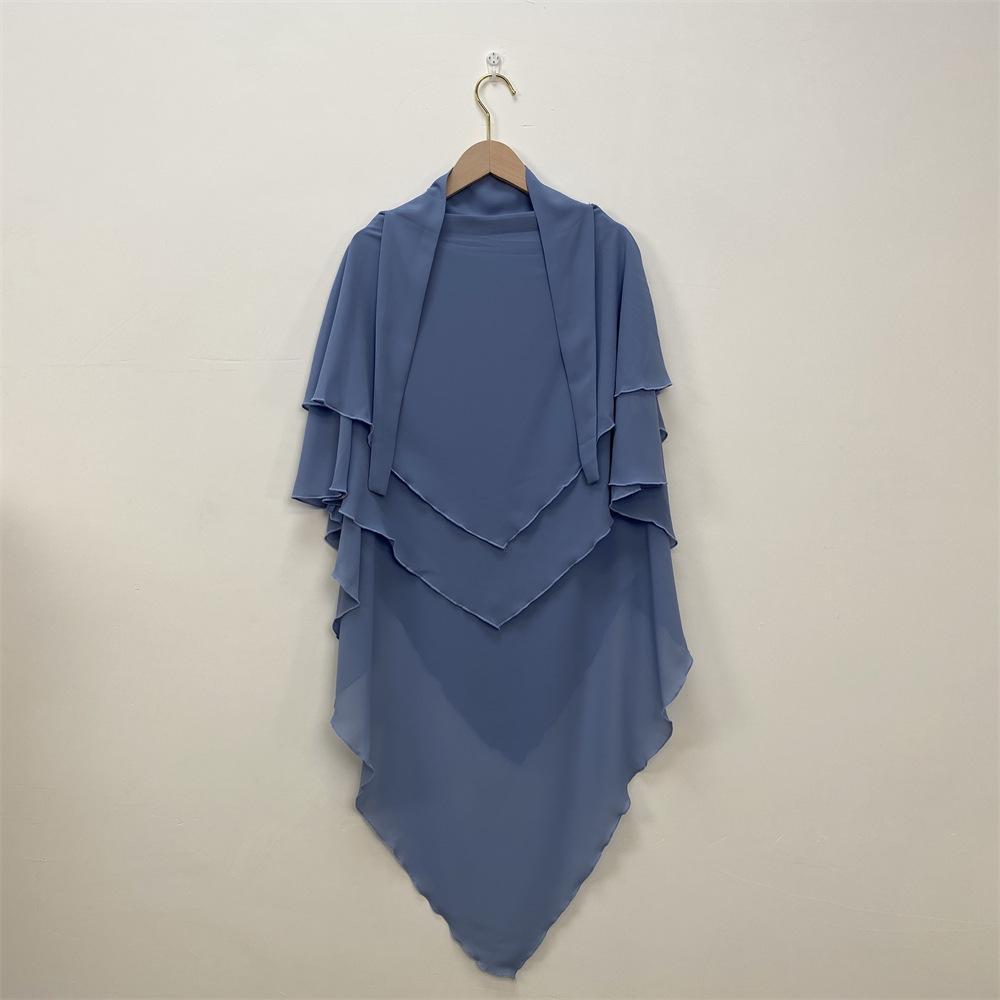 Pañuelo de Chifón de Doble Capa de Color Sólido - Estilo Medio Oriente, Dubái, Turquía (Grande, 2305)