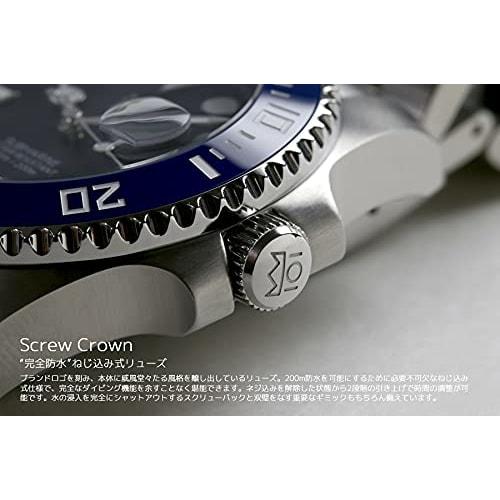 HYAKUICHI 101 No.1Z 20 ATM Water Resistant Diver's Watch with Ceramic Bezel (Blue and Black)