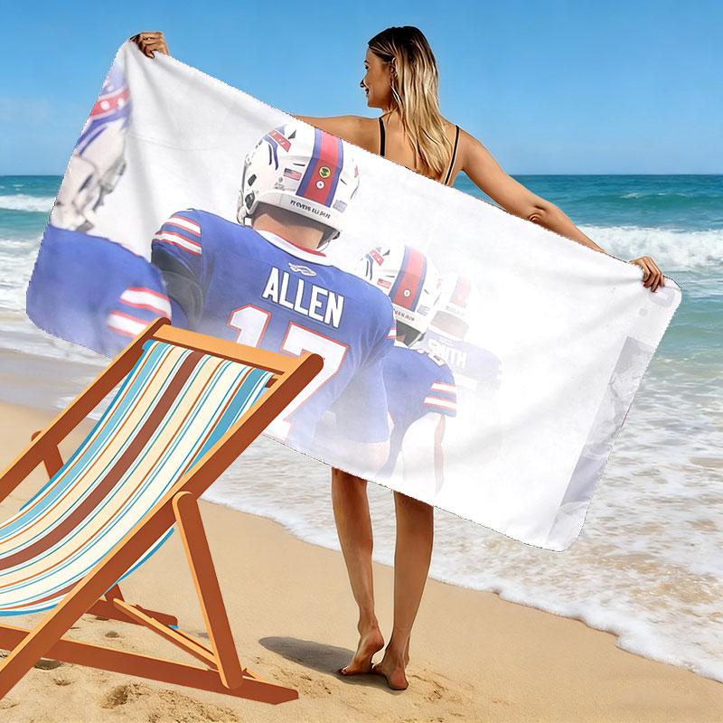 Bills Mafia Print Beach Towel, Large Soft Quick Dry Towel for Beach Camping Swimming